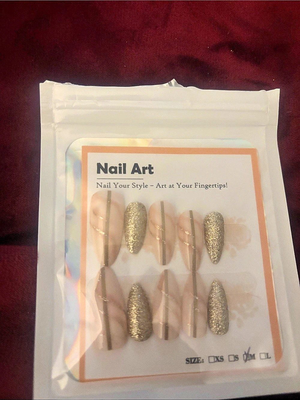 Gold & Clear Nail Art Press-On Nails